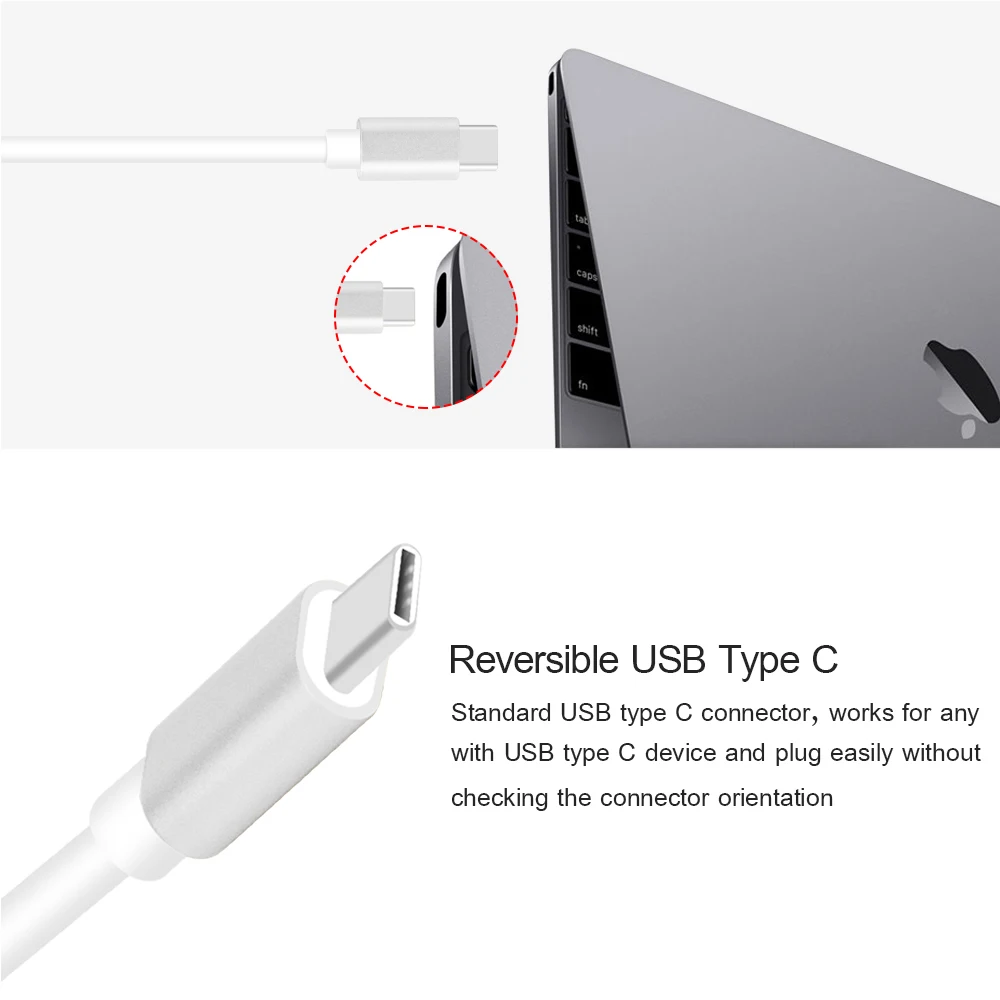 USB C к HDMI 4K адаптер, Тип C к HDMI многопортовый AV конвертер USB 3,0 порт USB-C порт для подзарядки Marbook, ChromeBook Pixel