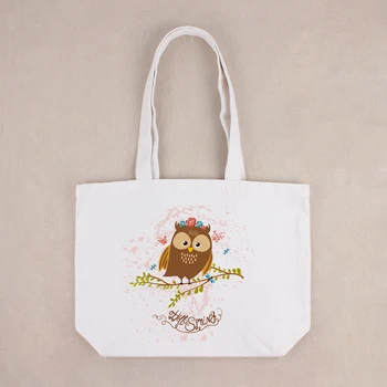 

Tree And Owl Printed Canvas Tote Female Casual Beach Bags Large Capacity Women Shopping Bag Daily Use Canvas Handbag BB239