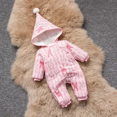 Детские комбинезоны для новорожденных; одежда для маленьких мальчиков и девочек; Модный осенне-зимний хлопковый комбинезон для младенцев; комбинезоны с длинными рукавами; костюмы; Детский комбинезон - Цвет: pink