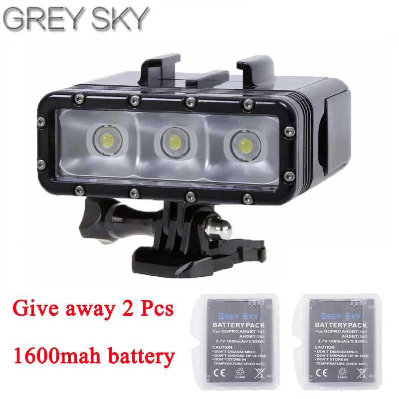 

Go Pro Diving flashLight lamp LED Flash Video Light For GoPro Hero 5 4/3+,SJCAM SJ4000 sj 4000 Xiaomi Yi 4k 2 camera accessories