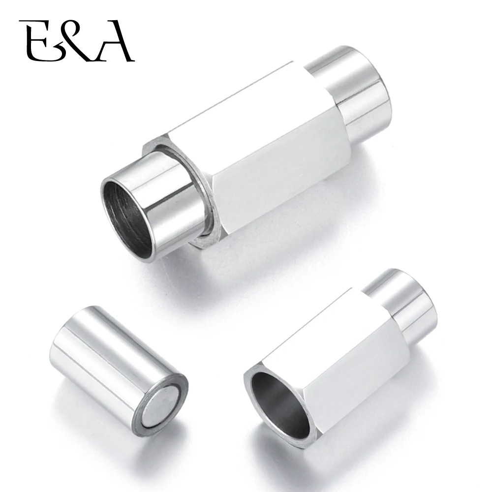 

Stainless Steel Magnetic Clasp Mirror Finish Hole 6mm Leather Cord Clasps Magnet Buckle DIY Jewelry Making Bracelet Components