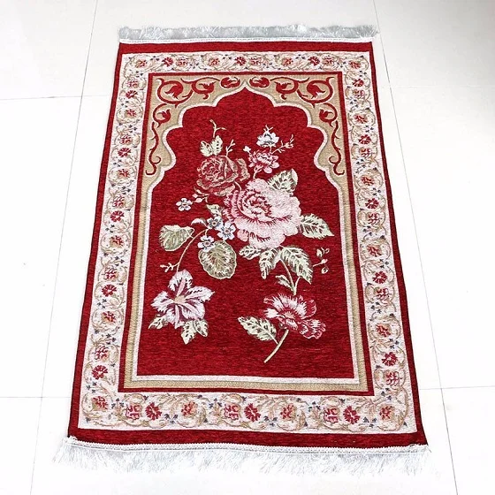 

Wholesale 75*110cm Floral Islamic Muslim Prayer Mat Salat Musallah Prayer Rug Tapis Carpet Tapete Banheiro Islamic Praying Mat