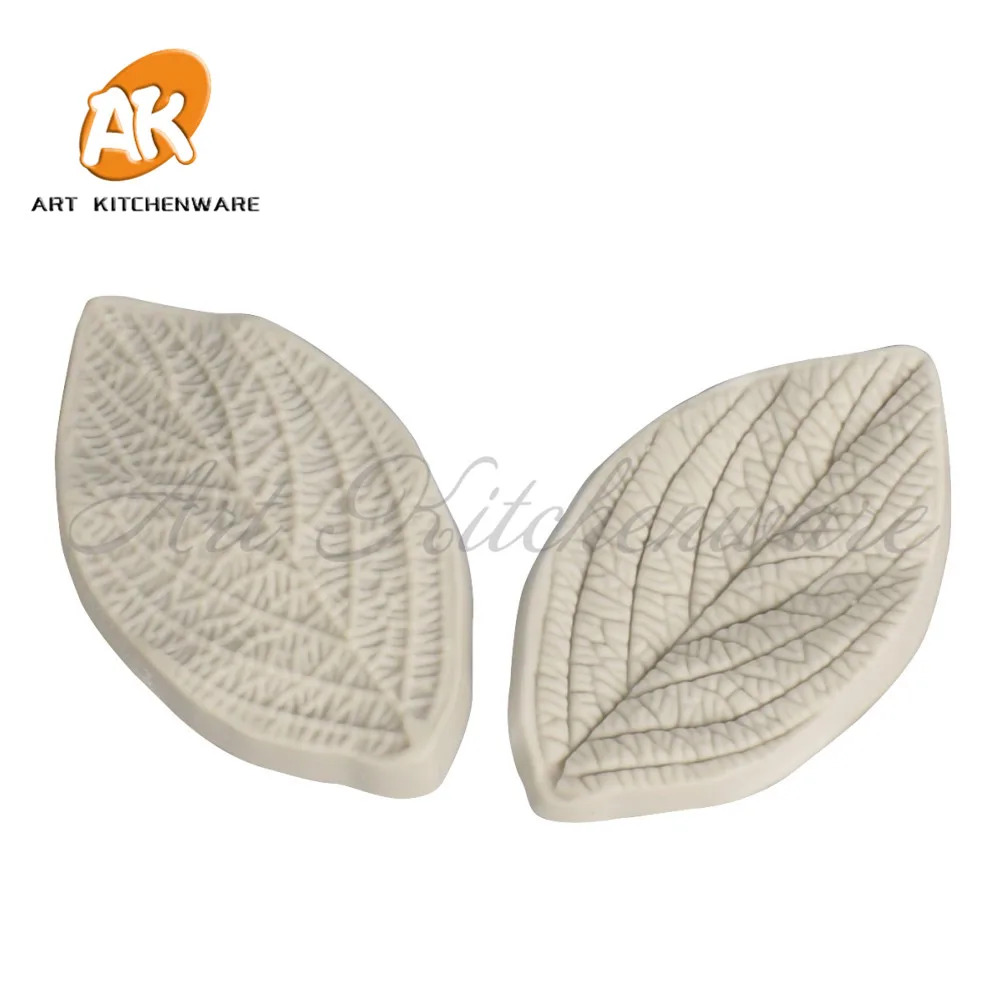 

2PCS Big Leaves Mold Veiner Silicone Mold Cake Decorating Fondant Sugarcraft Cake Mold Impression Flower Mold Sugar Flower Tool