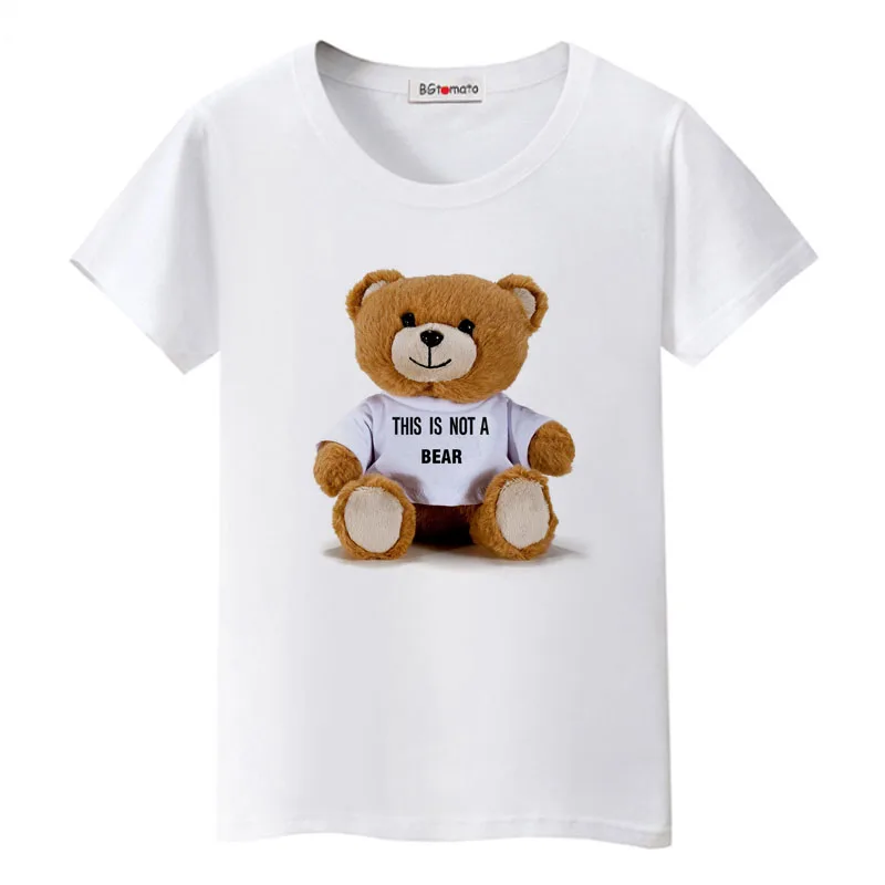 BGtomato знаменитая звезда плюшевый футболка с медведем бренд хорошее качество Повседневная футболка модная хип-хоп плюшевый медведь рубашки для женщин