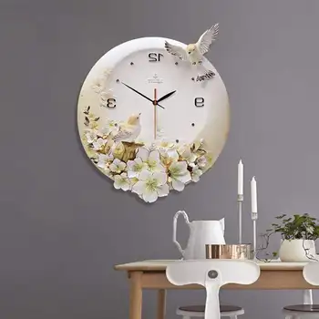 

Creative Personality Embossed European Home Wall Clock Crafts Decor Livingroom Silent Clock Decoration Wall Sticker R1504