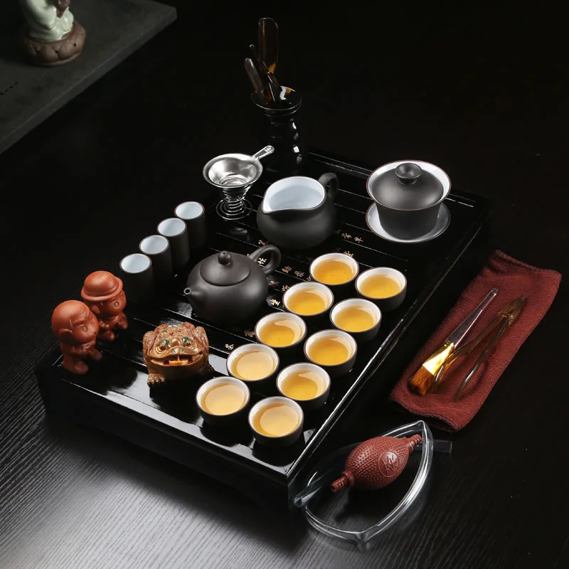 27 Pcs Tea Sets Chinese Kung Fu Tea Set Ceramic Portable Teacup
