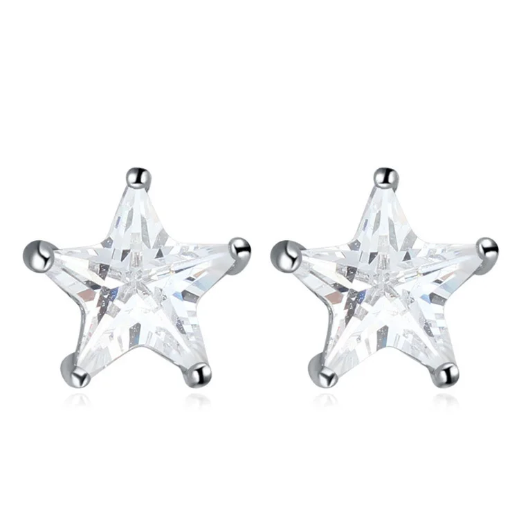 Star Shaped Diamond Stud Earrings White Gold Star Shaped Diamond Earrings Jewellery