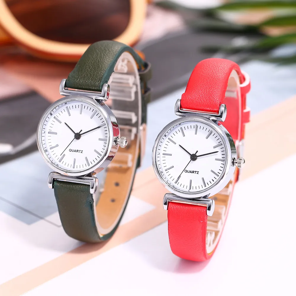

Women's Casual Quartz Leather Band Newv Strap Watch Analog Wrist Watch Rose Gold Girls Gold ladies Hot Sale Flowers Dress A40