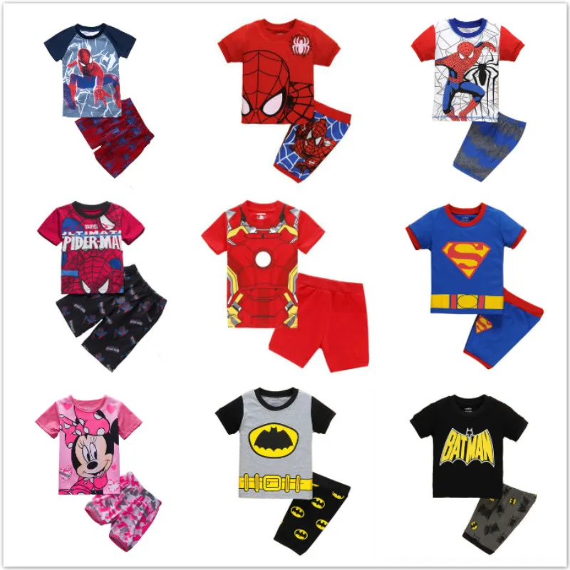 

2020 Kids Pajamas Sets Baby Boy Girl Clothes Sweet Dreams Pijamas Baby Boys Cotton Cartoon Short Sleeve T-shirt+Pants 2pcs Suits