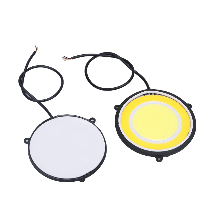 2PCS 20W 1200LM DRL Led White Turn Signal Yellow 12V COB Round Shape Automotivo Daytime Running Lights Car Styling | Автомобили и