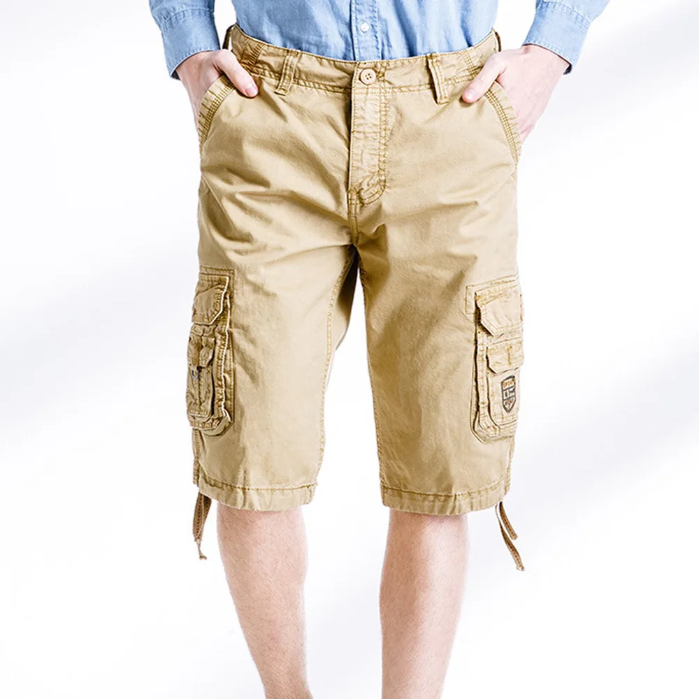 

Breathable Tactical Cargo Men's Pants Outdoors Cotton Multi-Pocket Male Clothes Sports Running Trainning Camping Trousers Shorts