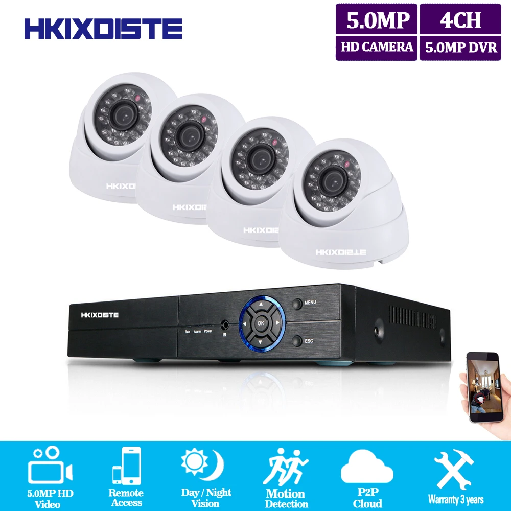 

5mp HD CCTV System 4CH 8CH AHD DVR 4PCS 5.0mp 2560*1920 Security Camera indoor Video Surveillance System Easy Remote View