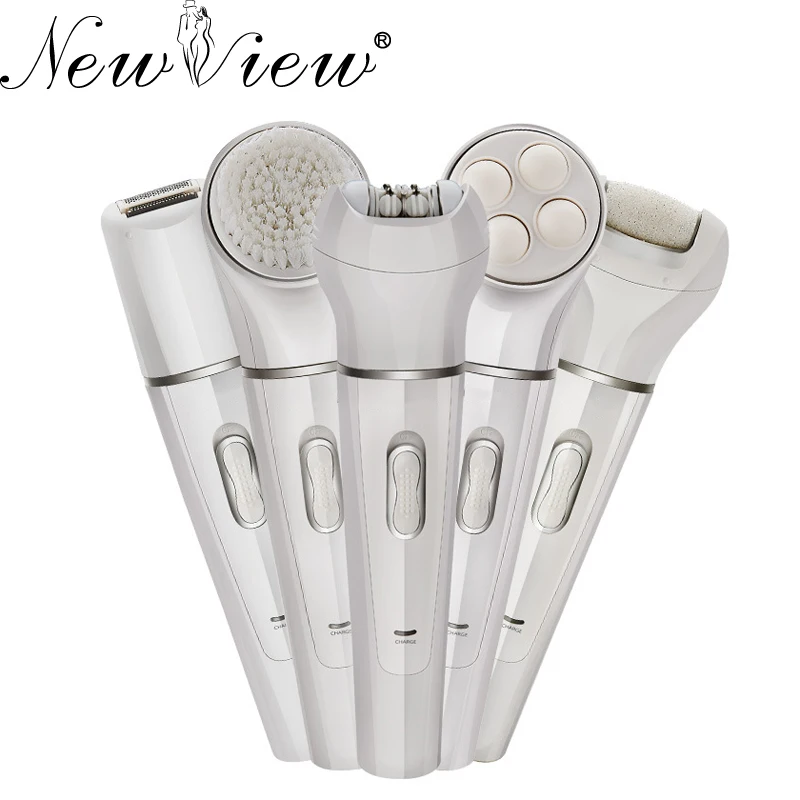 

NewView Rechargeable Epilator Lady Shaver Messager Face Cleansing Instrument Electric Foot File Hair Removal Machine