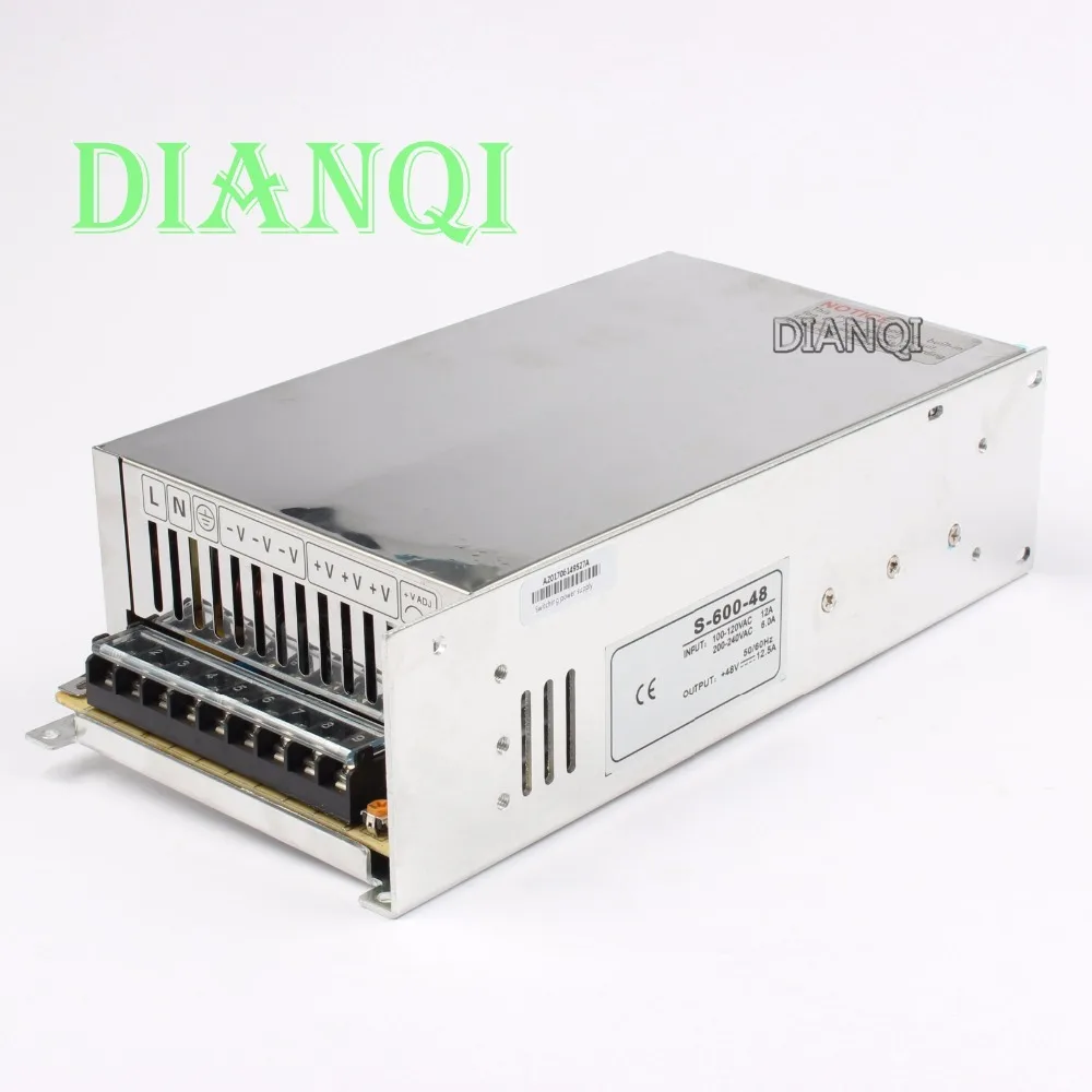 DIANQI светодиодный выключатель питания 600W48v 12.5A ac dc преобразователь вход 110 В или 220 В S-600w 48 в импульсный источник питания 12.5A S-600-48