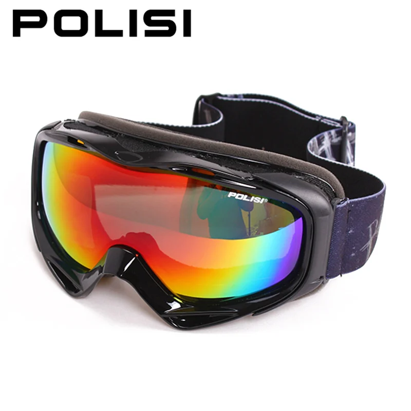 POLISI профессиональные лыжные очки, поляризационные двухслойные линзы, анти-туман, большие сферические лыжные очки, мужские и женские очки для сноуборда
