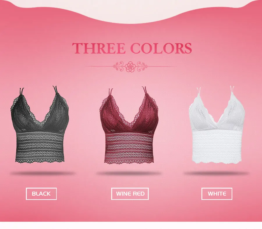 Fashion Bralette Sexy Lace Bra For Women Wireless Bra Backless Lingerie Racerback Sleep Charm Long Line Wire Free Underwear New