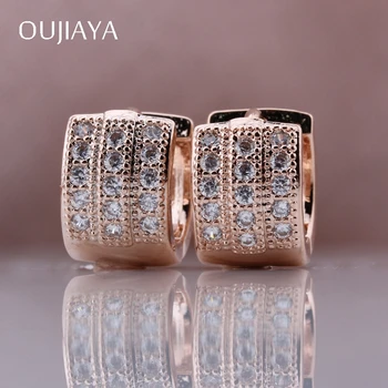 

OUJIAYA 328 Anniversary Luxury 585 Rose Gold Lovely Natural Zircon Dangle Earrings Fashion Women Wedding Party Jewelry A46