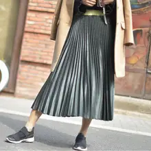 12 цветов на выбор Весна новое поступление винтажная бархатная плиссированная юбка металлическая брошь элегантная длинная юбка женская