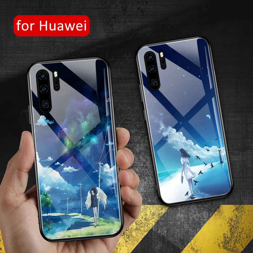 Чехол для huawei p30 pro стеклянная задняя панель фантастический чехол девочки p20 P9 P10