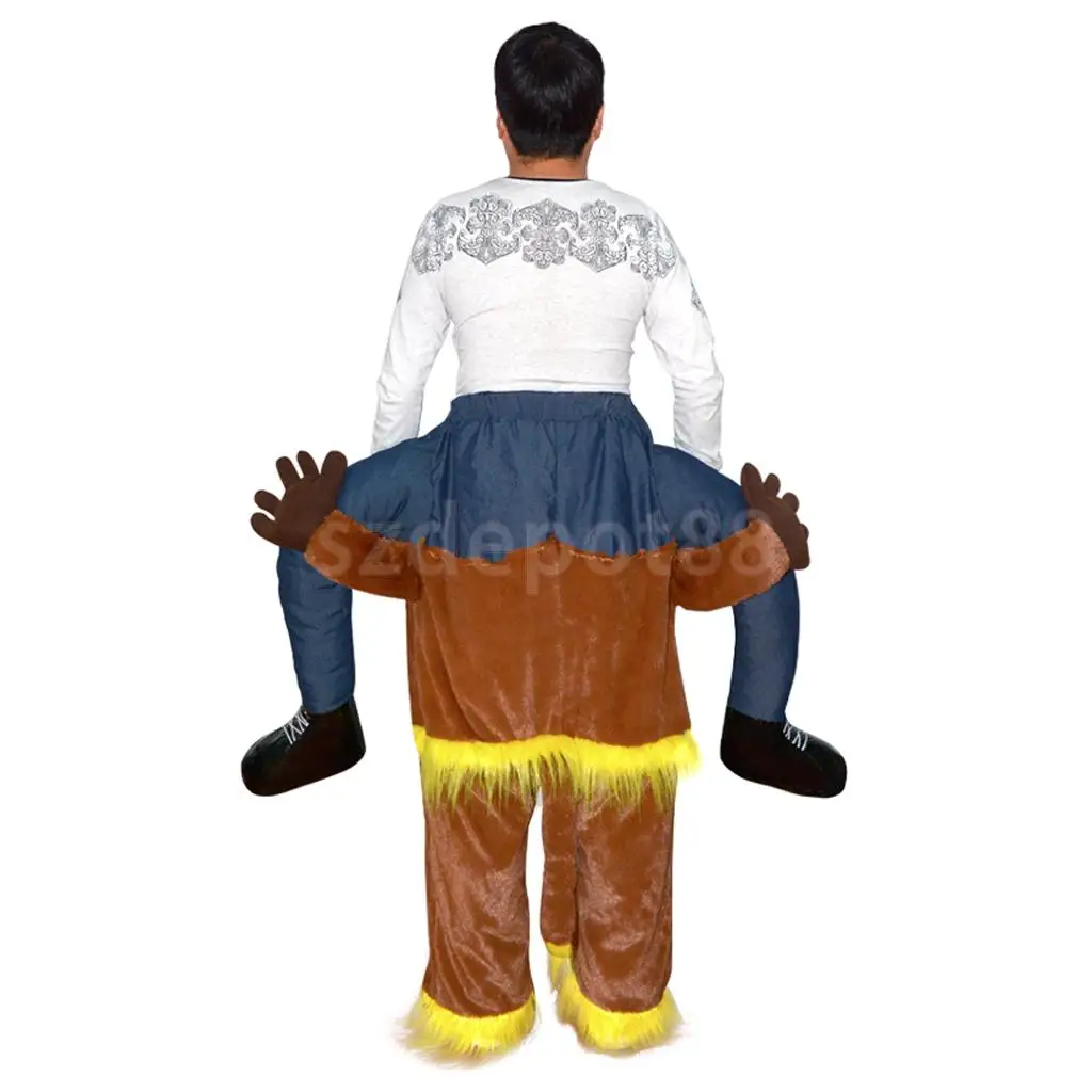 Gorilla Monkey Back Shoulder Carry on Fancy Dress Halloween Christmas Birthday Party Outfit Ride On Suit