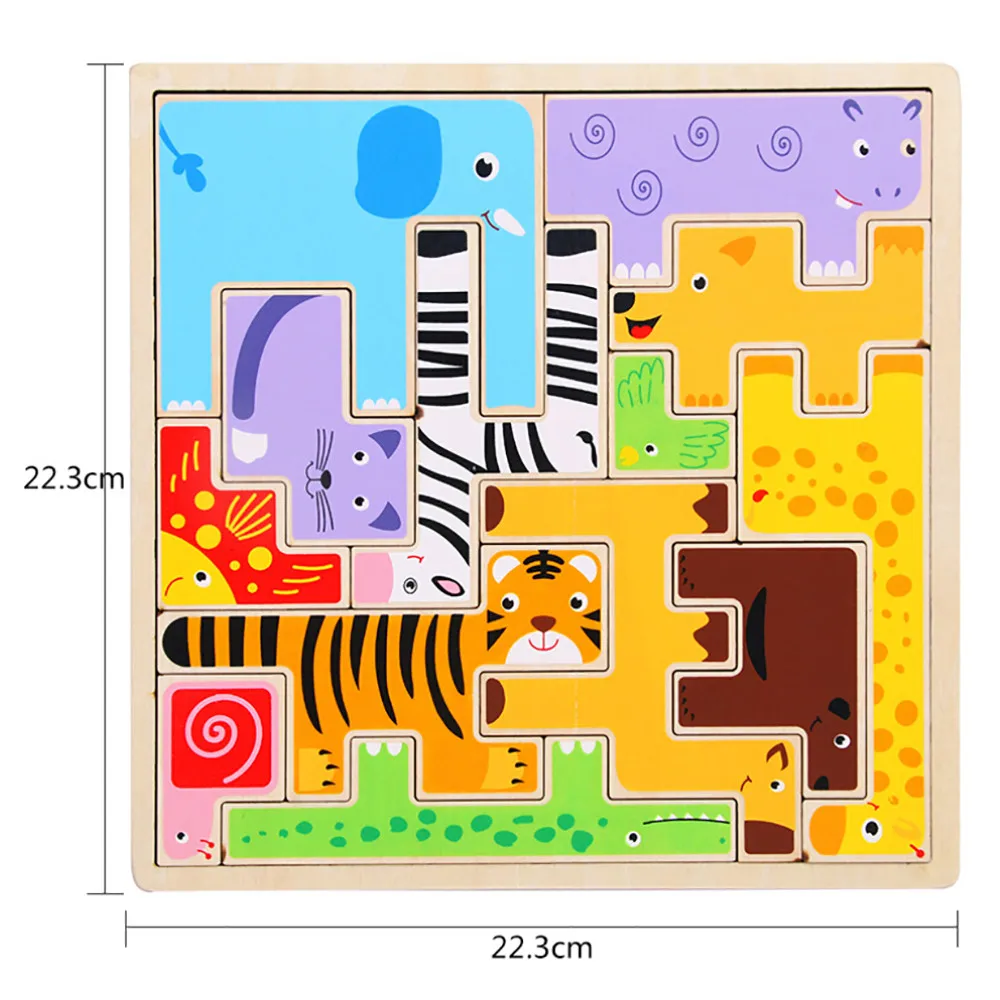 Деревянные головоломки Жираф Животные блок игрушки тетрис игра Дети Развивающие игрушки 2 января