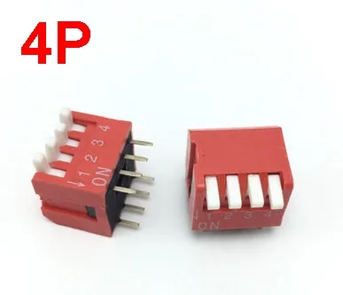 

10pcs/lot 2.54mm 4Pin side of the dial piano key style 4pin DIP switch side DIP switch