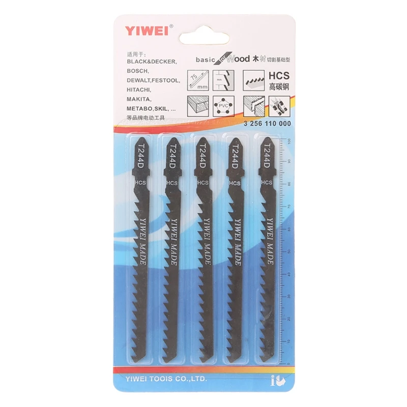 

5Pcs Hacksaw Jig Saw Blade Set Cutting Tools For Wood Sheet Panels Alloy Steel