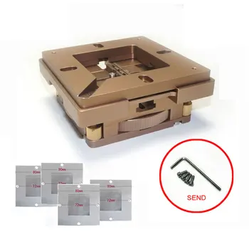 

BGA Reballing Kit Soldering Station 80mm/90mm Auto Lock Accurate Position Multi-Sides Adjustment with 4pcs Universal Stencils
