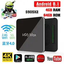 H96 MAX X2 4K Android TV BOX H.265 Media Player Smart TV Box Amlogic S905X2 Set Top BOX Android TV Box Smart TV FOR IPTV HDMI smart tv приставка rombica smart box v003 sbq s3805