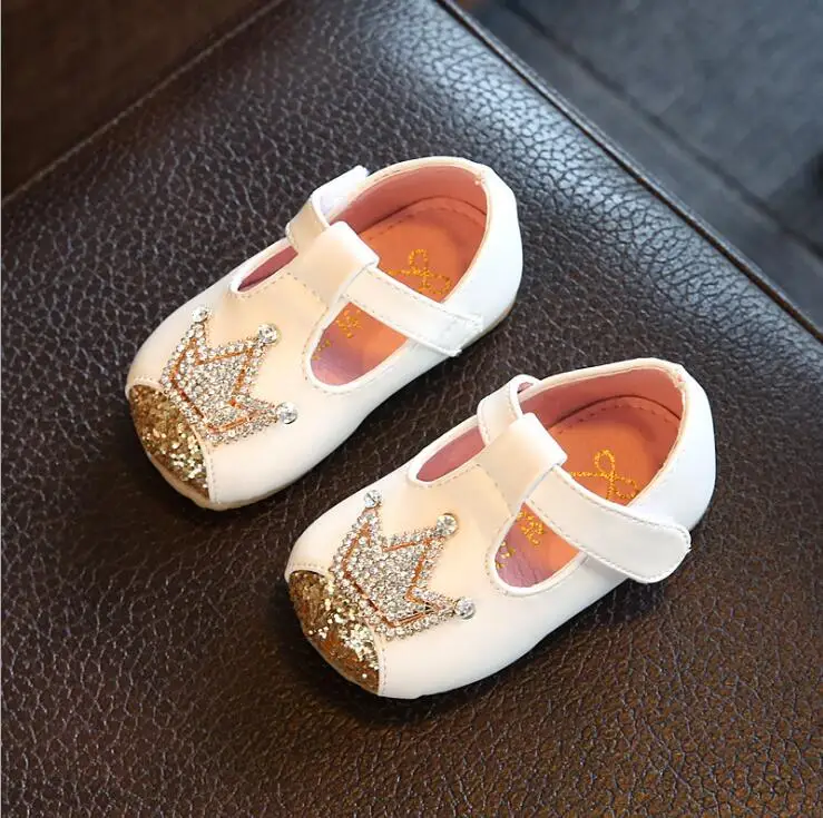 

2019 autumn rhinestone baby princess shoes 0-1-2 years old baby girls small leather shoes