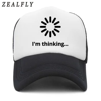 

Funny Trucker Cap Summer I am Thinking Loading Caps Cool Black Baseball Cap Summer Funny Mesh Net Trucker Caps Hat for Men Women