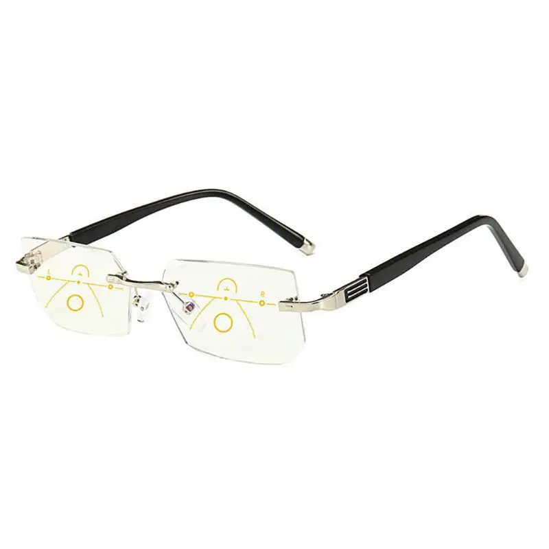 Анти-синие прогрессивные мульти-фокус очки для чтения Алмазная огранка бескаркасные очки Анти-усталость - Цвет оправы: SL