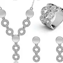 Посеребренные/позолоченные 3 шт Наборы украшений Прекрасный Круг дизайнерское Массивное колье ожерелье с кисточкой серьги кольца наборы для женщин Свадебные подарки