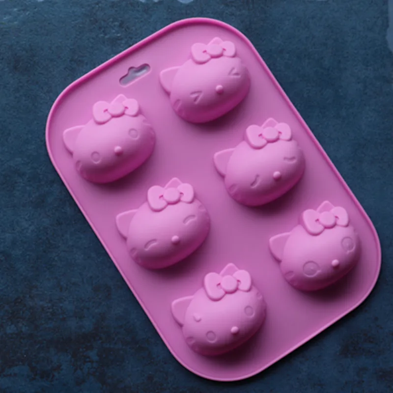 6 Hello Kitty Cat Cartoon Silicone Cake Mold DIY Manual Soap Mold Multi