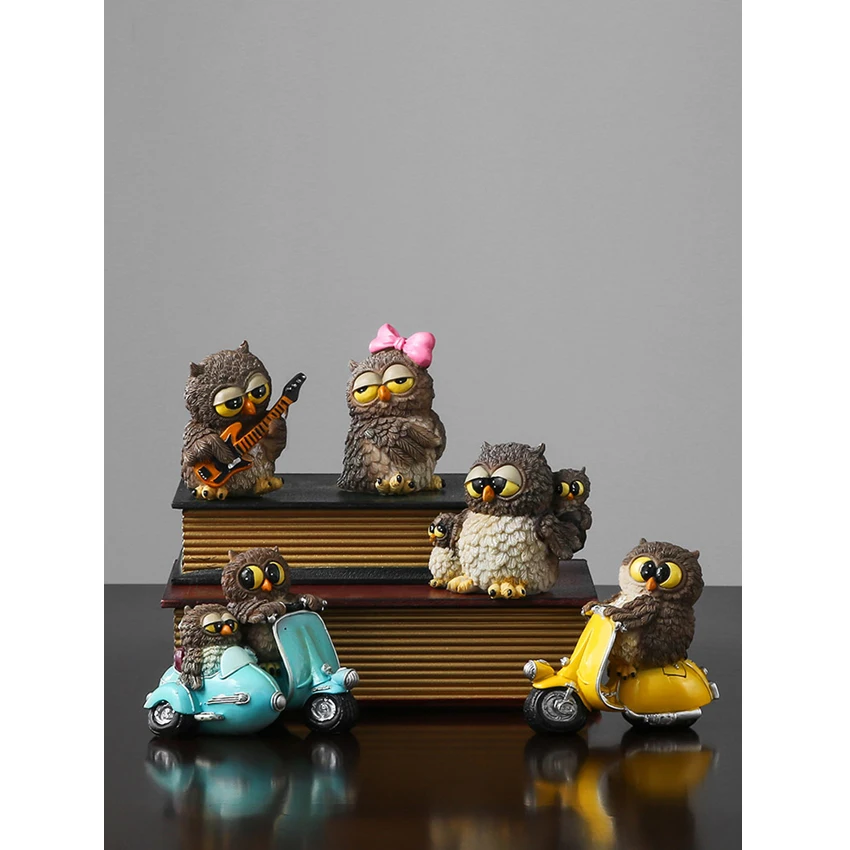 

American Mini Resin Crafts Cute Owl fashion home decor miniature Figurine teraryum fairy garden miniatures Garden accessories