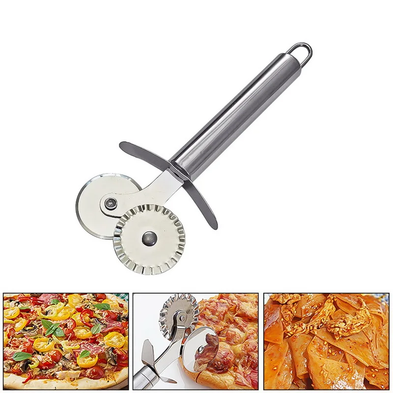 

Stainless Steel Cutter Pizza Knife Cake Tools Pizza Wheels Scissors Ideal for Pizza, Pies, Waffles and Dough Cookies