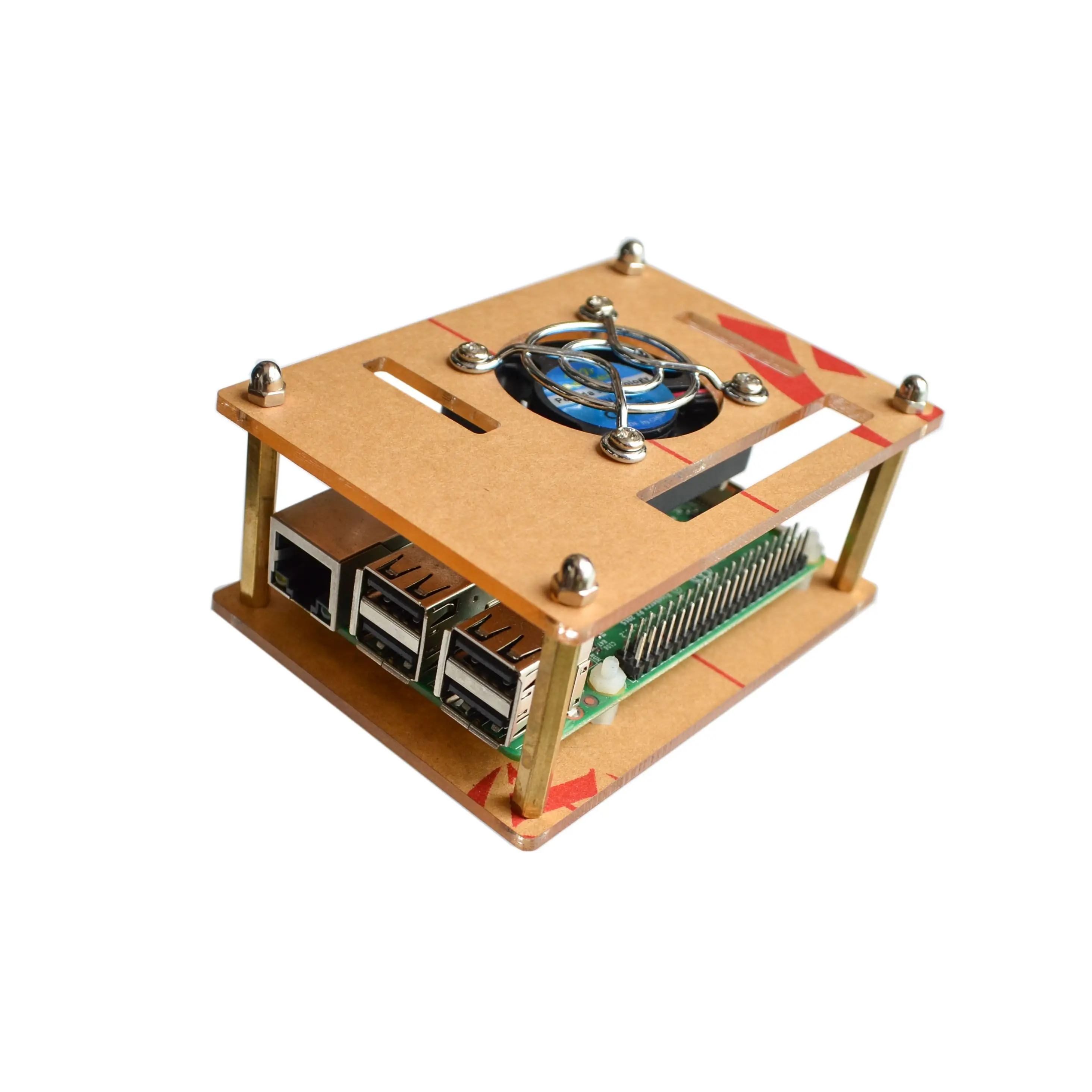 

Acrylic Clear Case Enclosure Transparent Shell Cover With Cooler Fan Cooling for Raspberry Pi 3 Model B / 2 Model B / B+