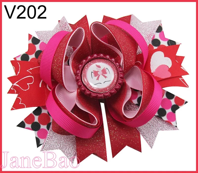 

free shipping 50pcs valentine's day sprinkles hair bows popular cheer bows holiday hair clips valentines day gift--B