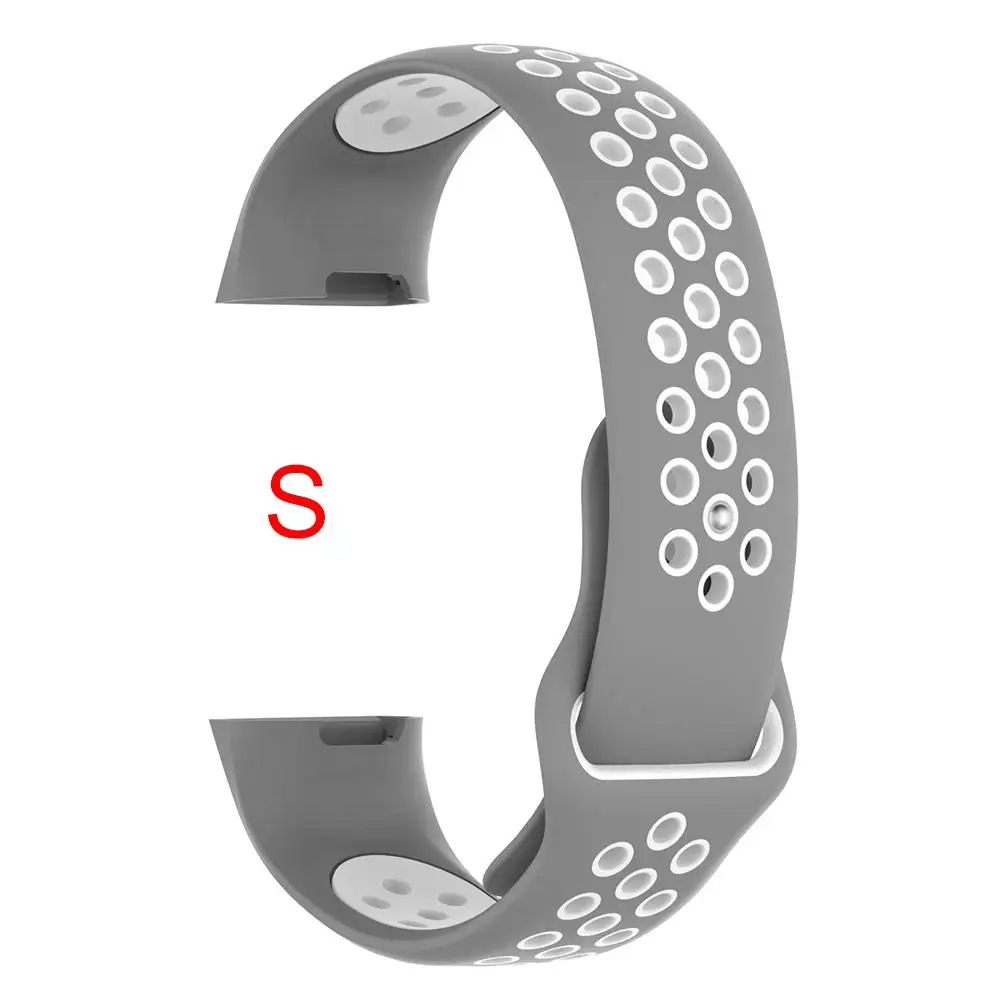 Сменный Ремешок Браслет мягкий силиконовый ремешок для часов Ремешок для Fitbit Charge 3 Band Charge 3 сердечного ритма Смарт-Аксессуары - Цвет: Gray White