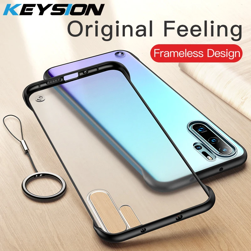 

KEYSION Frameless Case For Huawei Mate20 Pro P30 P20 Case Transparent Coque PC+TPU Silicone Funda Capa Back Cover for P30 Pro