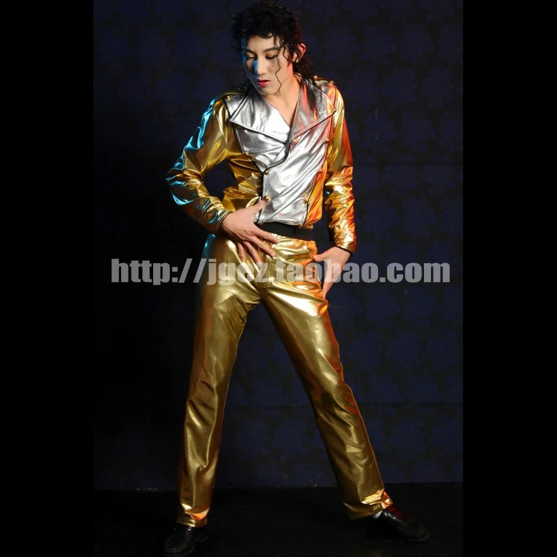 MJ Майкл Джексон история Золотой куртка и брюки для девочек костюм косплэй фанатов