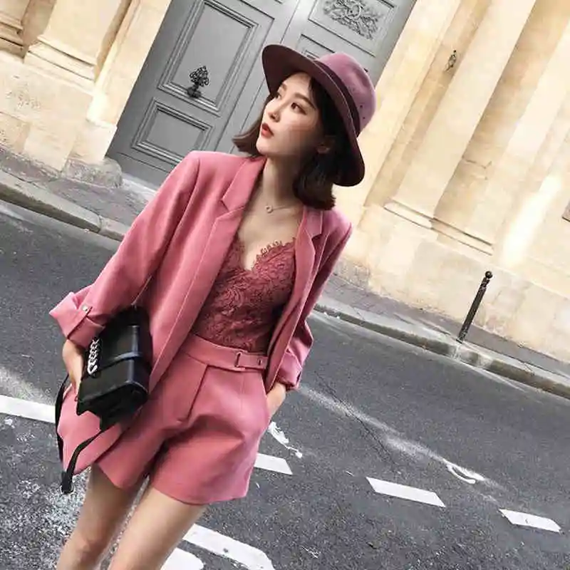 

Spring and Autumn New Korean temperament casual small suit suit female shorts two sets of autumn Korean fashion
