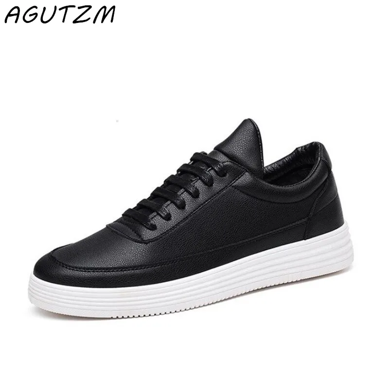 AGUTZM Luxury Brand Men Shoes Leather Casual Black Shoes Mens Krasovki Spring Autumn Lace Up Men Tenis Fashion Sneakers AGUTZM Luxury Brand Men Shoes Leather Casual Black Shoes Mens Krasovki Spring Autumn Lace Up Men Tenis Fashion Sneakers