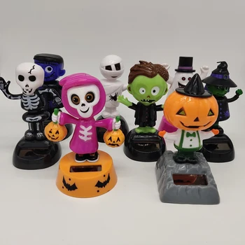 

3PCS Car Interior Ornaments Little Frankenstein Halloween Cartoon Plastic Shaking Head Figure Car accessory Auto Decaration