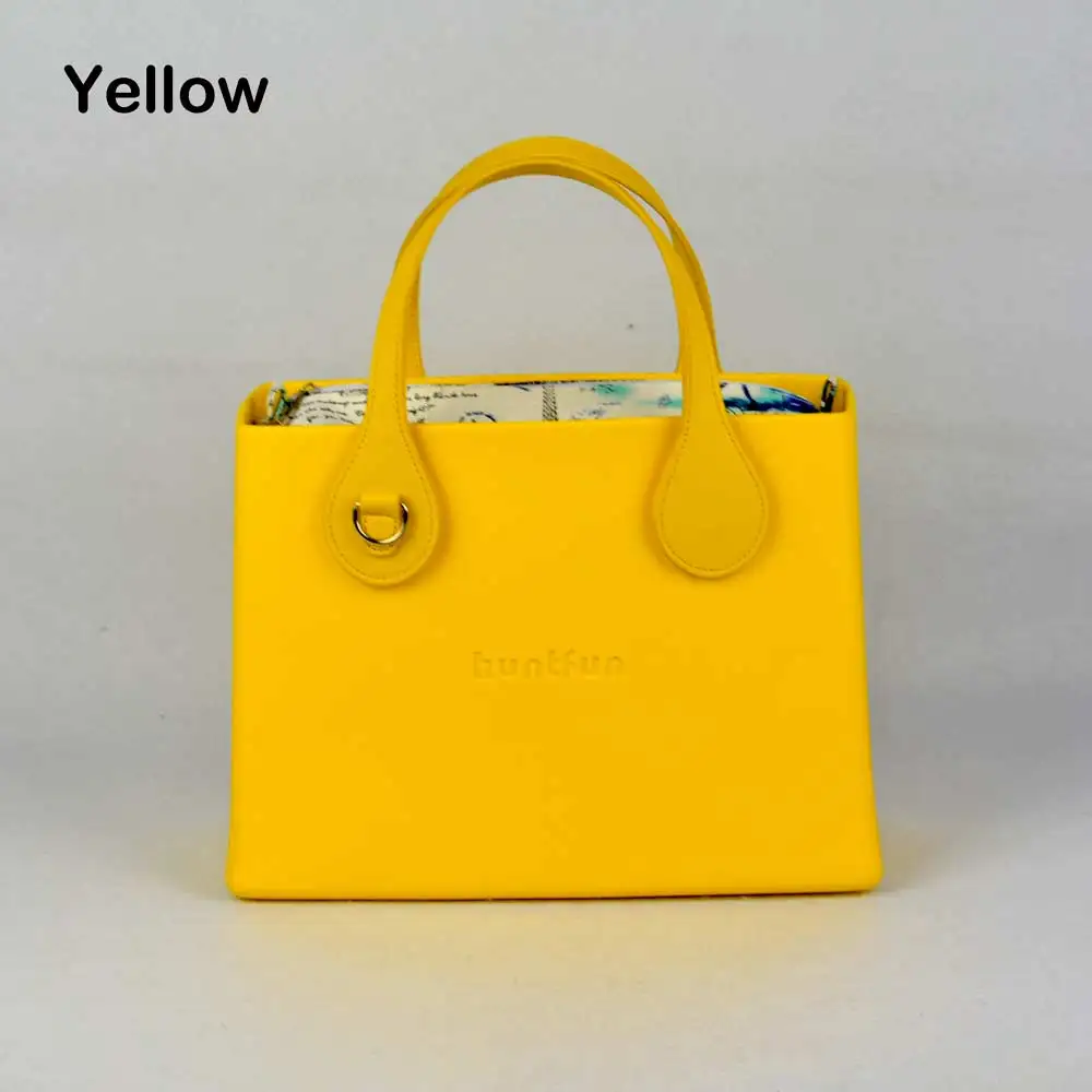 Новинка, сумка huntfun из силикона и резины EVA, квадратная, с цветочным рисунком, из парусины, с плоской ручкой, водонепроницаемая, о-образная сумка, стильная женская сумка на плечо - Цвет: yellow