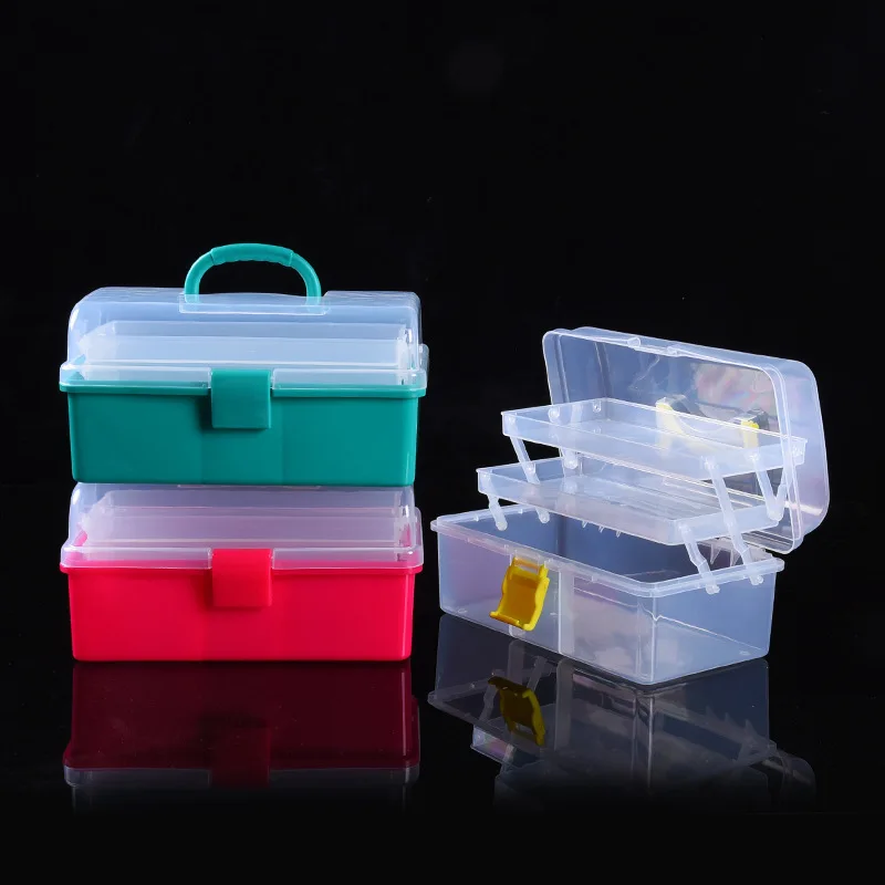 

New plastic hardware toolbox Portable multi-function folding Components storage box car storage box