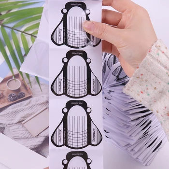 

100PCS/Pack Nail Art Tools Acrylic UV Gel Tips Extension Builder Form Guide Stencil Honeybee Shape Manicure Tools