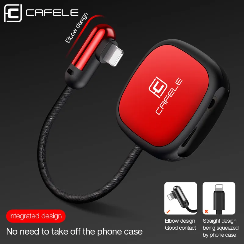 

CAFELE 3 in 1 Audio Cable for iPhone Xs X 8 7 Cable Splitter for iPhone to 3.5mm Jack Aux Adapter for IOS 11 Charging Songs sync