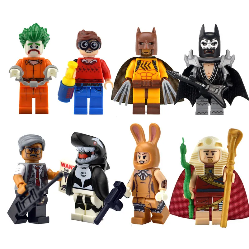 Batman movie Action Figures fig Orca Set Prisoner Arkham Joker Gordon Building Block Toy Compatible with