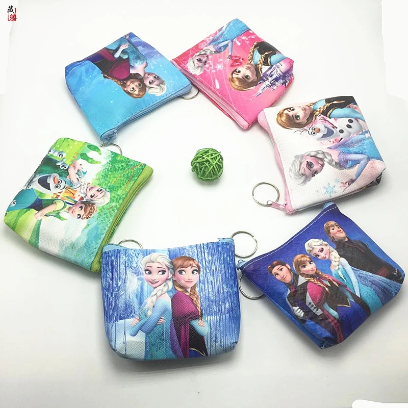 

Disney princess children Elsa make up bag packet storage coin cartoon purse handbag kid pendant wallet Frozen card bag girl gift